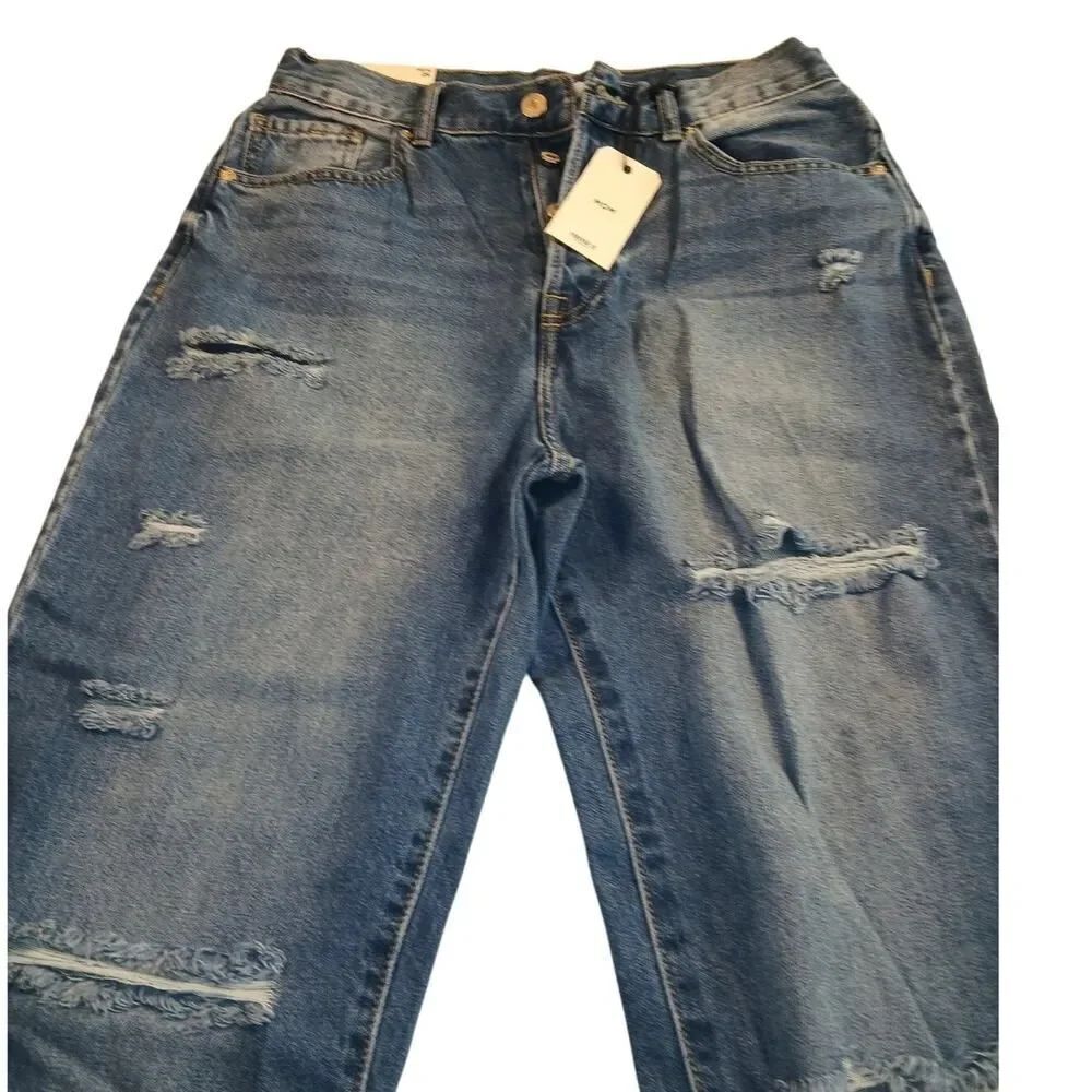 Forever 21 New w/Tags Distressed High Rise Mom Blue Jeans - Size 29